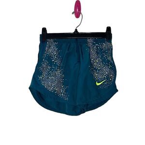 Nike Women's XS Dri-FIT Running Shorts Turquoise Stars Reflective